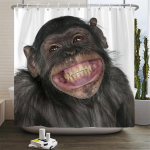 Naljakas du&scaron;ikardin 3D vannikardinad Ahv Orangutan Loomaprint Veekindel Pol&uuml;ester vannitoa kaunistuseks suur 180x200cm W210xH180cm