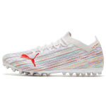 Puma Ultra 1.2 &Uuml;marotsaline Paeladega MG (Kummist l&uuml;hikesed trukid) Kunstmuru Jalgpallisaapad Meeste Jalgpallisaapad Valge Punane 106341-04 45