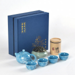 Guochao keraamiline teekomplekt, &uuml;ks teekann, kaks tassi ja neli tassi reisikinkekarbi komplekt.