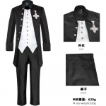 Anime Kolju Kummitus Cosplay Kost&uuml;&uuml;m B&auml;nd Risti S&otilde;lg Kost&uuml;&uuml;m Halloweeni Must Smoking Vampiiri Gentlemani &Uuml;likond Halloweeni Kost&uuml;&uuml;mi &Uuml;likonnid M 45-50kg beež