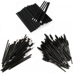 &Uuml;hekordselt kasutatavad meigipintslid 50 huule, 50 ripsmepikenduse ja 50 silmalaineri jaoks ning mugav 150-osaline meigikomplekt Pintslid, pintslid, pintslid. &Uuml;hekordselt kasutatav, Kaasaskantav, must