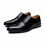 Esimese kihi veisenahast k&auml;sitsi valmistatud kingad New Brogue Business Form Wear Ehtsast nahast kingad Meeste Derby Kingad Mood 44 must