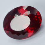 Looduslik Punane Rubiin 16.65ct Ovaalne L&otilde;ige Sertifitseeritud Lahtine Kivi 16.1 mm approx punane