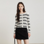 Ge Jin Women's Striped Long-Sleeve Knit Sweater XL