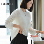 Women's 100% Wool Thickened Pullover Sweater 2XL