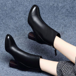 Moodsad split-varbastega saapad Naistele Paks &Uuml;mar K&otilde;rge Kontsaga Naiste Nahast Botas Mujer 2024 Uus Br&auml;ndi Disain Talvesaapad Naistele56gh 35 must