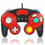 K&SGAMER GameCube'i kontroller (vibratsioonitoega GC, WiiU, Wii ja GameCube jaoks) (Punane & Must)