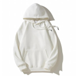 Pusa naistele Puuvillast Suurem Kapuutsiga Fliis Paksustatud Lai &Uuml;mara kaelusega Vabaaja Pullover Pikkade varrukatega Top Pusa XXXL valge