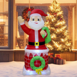 Santa Claus Christmas Inflatable Xmas Decor 180cm Decorative Ornament Blow up Outdoor Decoration for