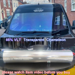 VLT 85% L&auml;bipaistev helesinine kameeleoniline autoklaasi foolium, Klaasitoonid Tuuleklaasi kaitse P&auml;ikesekaitsekile 76cmx300cm