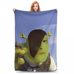 Shreki naljakas meemitekk Kvaliteetne pehme soe visketekk Talvine laste t&auml;iskasvanute kodu sisustus Graafiline voodikate 30x40in