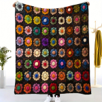 1 tk Vintage Lilleline Heegeldatud Tekk - &Uuml;lipehme Flanell Nelja Hooaja Diivani, Voodi ja Kodu Dekoreerimise Sall, Luksuslik ja Mugav G 80x60in