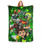 Ben 10 Omnitrix Unleashed Villased Tekid Naljakad Visketekid Diivanile Voodipesule Elutuppa 150*125cm Voodikatted, 30x40in