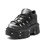 Gootikad pahkluuni rokksaapad Uus punk stiilis naiste kingad Paelad Kontsa k&otilde;rgus 6CM Platvormkingad Naine Metallist kaunistus Naiste tossud 36 black