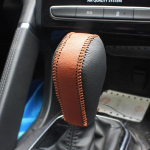 Car Gear Shift Knob Cover For Renault Koleos Kadjar 2017- Leather Gear Shift Grip Handle Case gearbox shift knob pruun