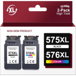 Pg-575Xl Cl-576Xl Remplacement Pour Cartouche Canon 575 Et 576 Xl Pour Pixma Tr4750I Tr4751I Ts3550I Ts3551I (Noir, Couleur)[J22]