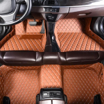 Car Floor Mats Non-slip Artificial Leather For Honda Civic 8th gen 2006~2011 Auto Carpets Foot Coche Interior Accessories pruun