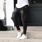 Meeste mood Solid Denim P&uuml;ksid Distressed Teksad Pikad P&uuml;ksid T&auml;navar&otilde;ivad 3XL