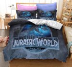 3D J-Jurassic Park Voodipesukomplekt Kodu Tekstiil Dekoor Lastele Poiss &Uuml;he-/Twin-/Queen-suuruses Mugav Magamistuba Dinosaurus Tekikott Duvet Cover Set&AU Double(180x210cm)