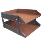 File Organizer Document Holder Magazine Multipurpose Durable files Storage Rack PU B brown