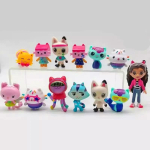 13 tk/komplekt PVC Gabby Nukumaja Figuur M&auml;nguasi Mercat Loomad Naeratav Auto Kass Kallistus Gaby T&uuml;drukud Nukud Laste S&uuml;nnip&auml;evakingitused white