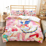 Sailor Moon Voodipesukomplekt Tekikate Cosplay Padjap&uuml;&uuml;r Multikas Anime Dekoor Voodikate Magamistoa Tekikate Voodipesu Komplekt Lastele Kingitus EU Single(135*200cm)3pcs