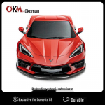 Chevrolet Corvette C8 Eesmise huule komplekt 2020-2024: V&auml;ikese kere esiosa splitter Matte Black