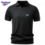 Reebok 2026 Kevad/Suvi Uus Tikandiga Tencel POLO S&auml;rk, Siidine ja langev, &Auml;ristiilis, Merikotka kraega, Meeste POLO S&auml;rk S must