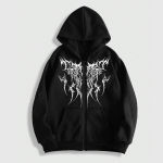 Meeste lukuga dressipluus - Dressipluusid meestele Y2K Vintage Pikkade varrukatega dressipluus Streetwear Pullover taskuga L must