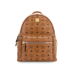 MCM Stark Visetos N&otilde;elakujulise Monogrammiga Tr&uuml;kitud PVC Nahast Seljakott Unisex seljakott Pruun Konjak MMKAAVE32CO001 Basic Set (Bag+Dust Bag)