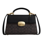 K&auml;ekott Coach Eliza 27 Klassikaline Monogramm Kunstnahast T&otilde;mblukuga Crossbody Kott Suur Naiste kotid Must CW012-IMXAQ Black