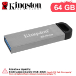 Kingston 128GB USB 3.2 Gen 1 64GB 256GB 512GB USB M&auml;lupulk DTKN Suure Mahutavusega Metallist M&auml;lupulk 200MB/s Lugemiskiirus U-ketas Pulk Korgita Metallkorpusega &middot;64GB gray
