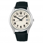 Seiko Selection SBPX157 k&auml;ekell nahkrihmaga, t&auml;ielikult helendava sihverplaadiga, araabia numbritega, roostevabast terasest paarimudel, meeste p&auml;ikeseenergial t&ouml;&ouml;tav, (T&auml;isarvud), Teras,