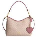 Coach S&otilde;brap&auml;eva Piiratud V&auml;ljaanne Laurel 31 Br&auml;ndi T&auml;hekujuline Logo S&uuml;damekujuline Ripats Crossbody &Otilde;lakott Suur Naiste kotid Liivane Asfalt CDQ14-IMY6J Basic Set (Bag+Dust Bag)