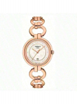 Tissot Flamingo seeria kvartsmehhanismiga teemantidega kaunistatud kalendriga veekindel roosakuldne vabaaja elegantne naistekell, &Scaron;veitsi kell, T094.210.33.116.01 valge