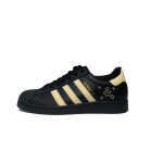 Adidas Originals SUPERSTAR Golden Star Rhythm Low top Skateboard Shoes Unisex Black Yellow EG4959(Team551-) 37⅓ black