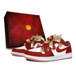 Jordan Air Jordan 1 Kuldne Jadesinine T&auml;iuslik Sobivus Kulumiskindel Madal L&otilde;ige Vintage Korvpallijalatsid Unisex Telliskivipunane DC0774-182(Team1137-) 35.5