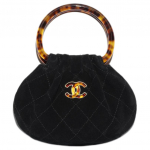 Chanel 26c Kilpkonnakujuline Akr&uuml;&uuml;l Metallist Ingot Koti Suede Materjal Vintage Kuldne Riistvara K&auml;ekott Mini Naiste Must Basic+Dust Bag must