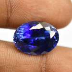Looduslik Sinine Tansaniit 12,85 ct Ovaalse L&otilde;ikega Sertifitseeritud Lahtine V&auml;&auml;riskivi 15.6 mm Approx. sinine