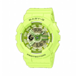 Casio Baby-G Naiste Vaik 100M Veekindel Analoog P&otilde;rutuskindel Kvartsikell BA-110YK-3A roheline