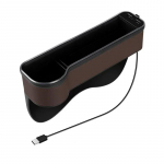 Uus auto l&otilde;hede hoiukast 2 USB-laadijaga V&auml;rviline LED istmevahe Piluga tasku istme korraldaja kaardi telefoni pudelitopside hoidja Brown A