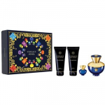 Versace Dylan Blue naistele Eau de Parfum 100ml + Eau de Parfum 5ml + Kehalosjoon 100ml + Du&scaron;igeel 100ml