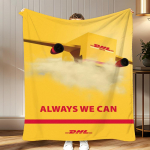 Populaarne logistikabr&auml;nd DHL Express Viska pehme korallfliisist tekk 310 gsm kohev soe tekk diivanivoodi diivanivoodi magamistoa kaunistuseks 75x100cm
