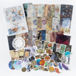 100 tk Vintage Scrapbooking Kleebised Materjalipaber Kombineeritud Komplekt DIY Kollaaž Junk Journal Dekor P&auml;eviku Materjalid Esteetilised Kleebised