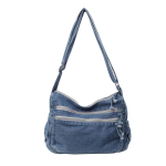 Suure Mahutavusega Retro Pesitud Crossbody Kott - Mitme Taskuga Kerge Vabaaja &Otilde;lakott Meestele ja Naistele sinine