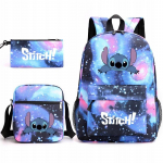 Lilo & Stitch Laste seljakott 3-osaline komplekt, Veekindel, Ergonoomiline disain, 45x32x13cm, T&auml;htedega sinine