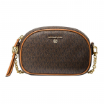 MICHAEL KORS Jet Set Presb&uuml;oopia Prinditud Moodne T&ouml;&ouml;le K&auml;imiseks Kunstnahast &Otilde;la Crossbody Kott Naiste Pruun V&auml;ike pruun