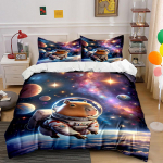Kapibaara astronaut ja planeedid. Voodipesukomplektid Tekikotikomplektid Tekikotid Padjap&uuml;&uuml;rid(1 * Tekikott 2 * Padjap&uuml;&uuml;ri (tekk ei kuulu komplekti)) 135x200cm