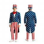 Ameerika Onkel Sam cosplay &uuml;likond Iseseisvusp&auml;eva teemaline smoking lavapresentatsiooni &uuml;likond eelm&uuml;&uuml;k kohandamine S (adult)