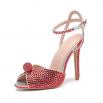 Ramp-stiilis kividest ja litritest Peep-toe Naiste Gladiaatorsandalid Suvine Elegantne K&otilde;rged Kontsad Kristalliline Pulmapeo Pruudikingad 35